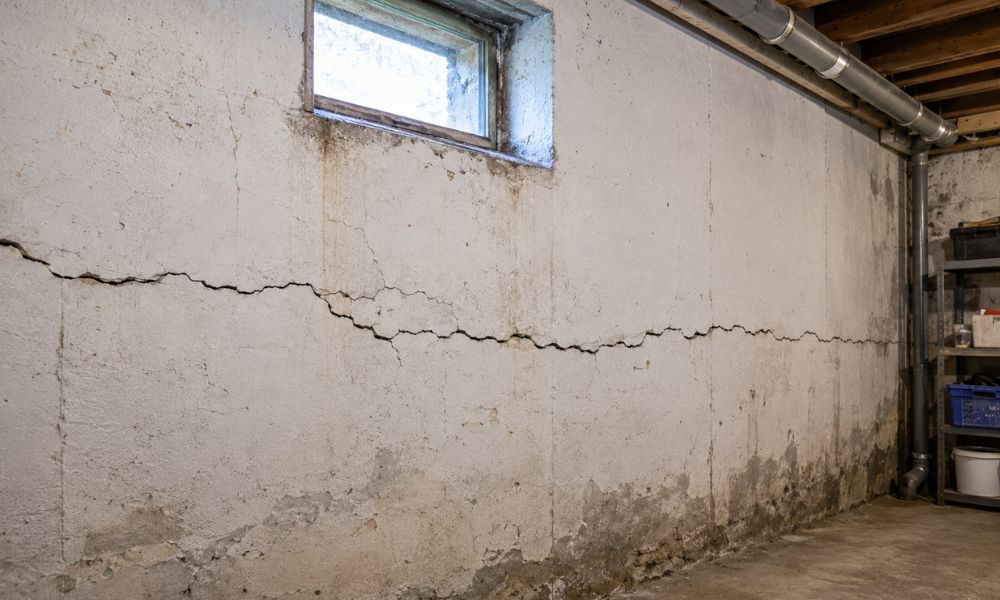 függőleges vagy vízszintes repedés pince